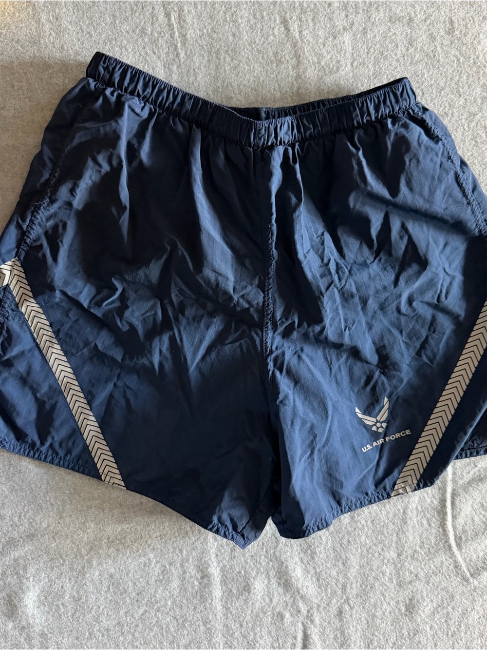 US Air Force PTU Men's Shorts XL Blue with Brief Running Shorts Nylon GUC